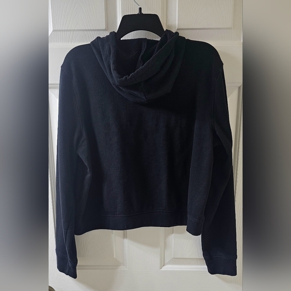 Aeropostale Women's Black Hoodie Sweatshirt, rose gold foil lettering XL - Picture 2 of 6